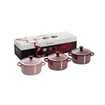 Set 3 mini-cocottes Pearl Rose Le Creuset